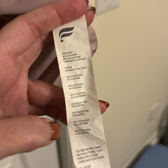 Lilac colored fabletics athletic open back shirt, size S - Picture 5 of 5